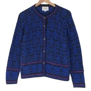 Alpaca Imports Steamboat Springs Hand Knit Wool‎ Blend Cardigan Sweater Sz M